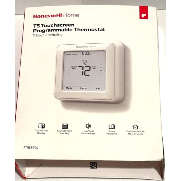 Honeywell Home RTH8560D‎ 7-Day Programmable Touchscreen Thermostat White - Picture 2 of 8